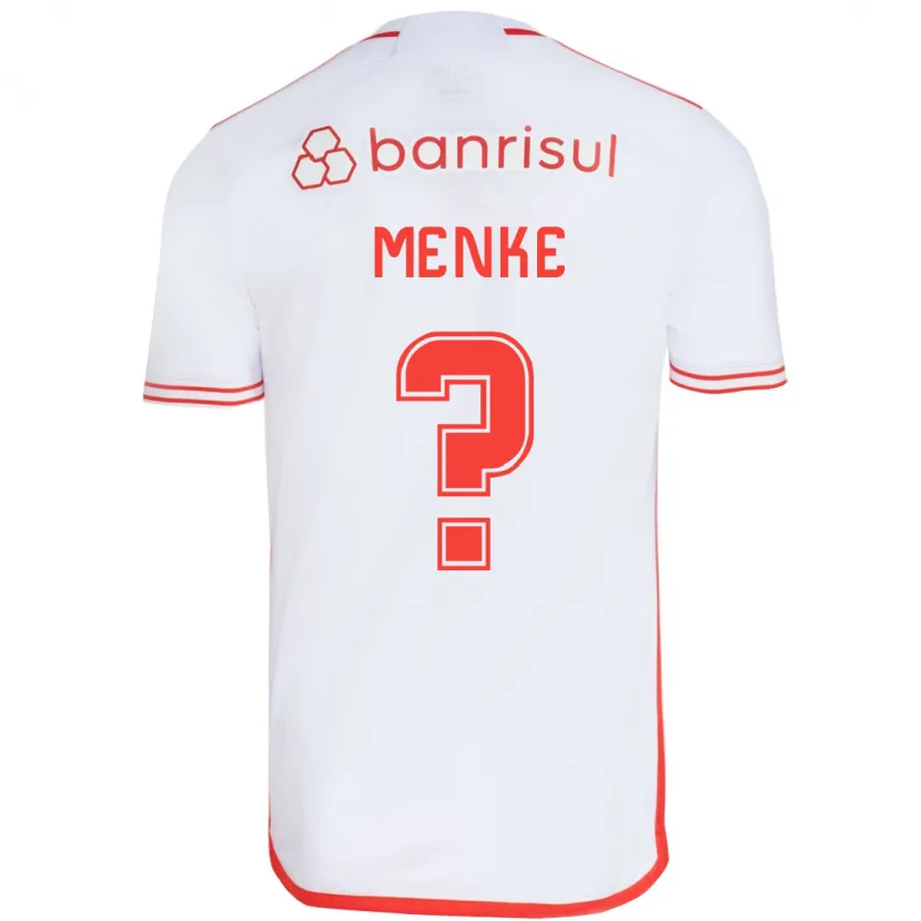 Danxen Enfant Maillot Henrique Menke #0 Blanc Rouge Tenues Extérieur 2024/25 T-Shirt