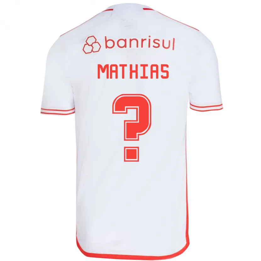 Danxen Enfant Maillot Ricardo Mathias #0 Blanc Rouge Tenues Extérieur 2024/25 T-Shirt