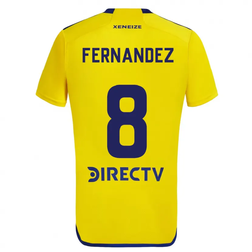 Danxen Enfant Maillot Pol Fernández #8 Jaune Bleu Tenues Extérieur 2024/25 T-Shirt