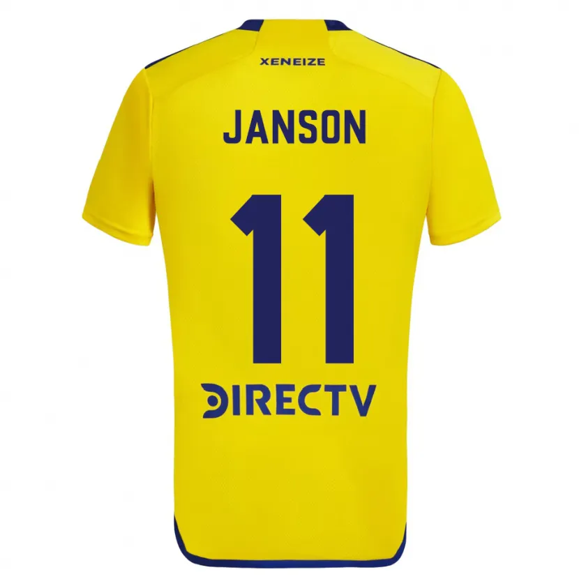 Danxen Enfant Maillot Lucas Janson #11 Jaune Bleu Tenues Extérieur 2024/25 T-Shirt