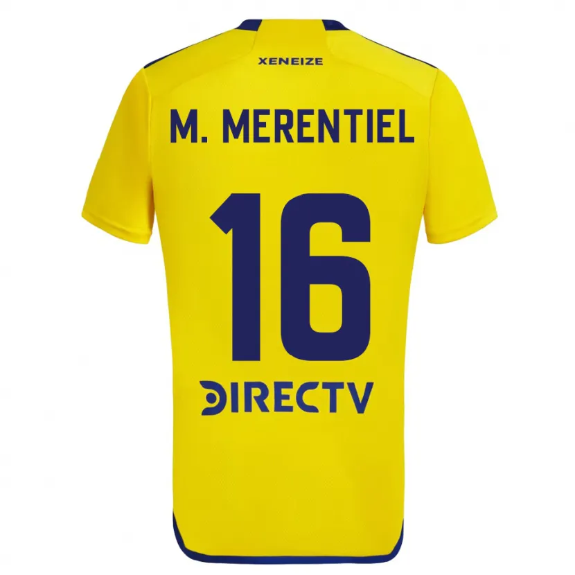 Danxen Enfant Maillot Miguel Merentiel #16 Jaune Bleu Tenues Extérieur 2024/25 T-Shirt