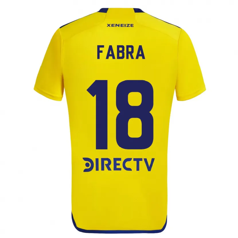 Danxen Enfant Maillot Frank Fabra #18 Jaune Bleu Tenues Extérieur 2024/25 T-Shirt