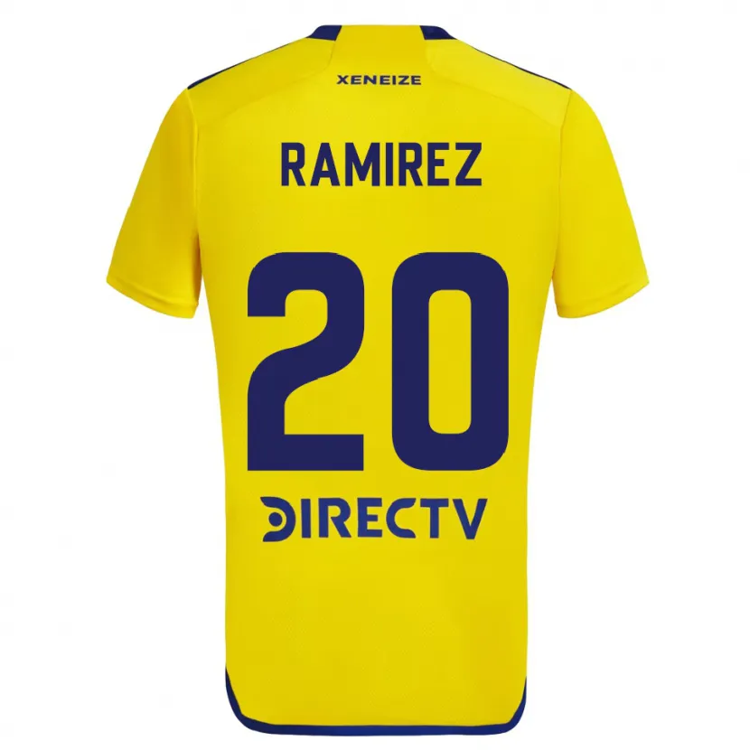 Danxen Enfant Maillot Juan Ramírez #20 Jaune Bleu Tenues Extérieur 2024/25 T-Shirt