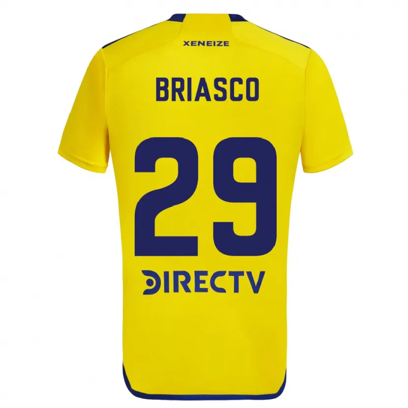 Danxen Enfant Maillot Norberto Briasco #29 Jaune Bleu Tenues Extérieur 2024/25 T-Shirt