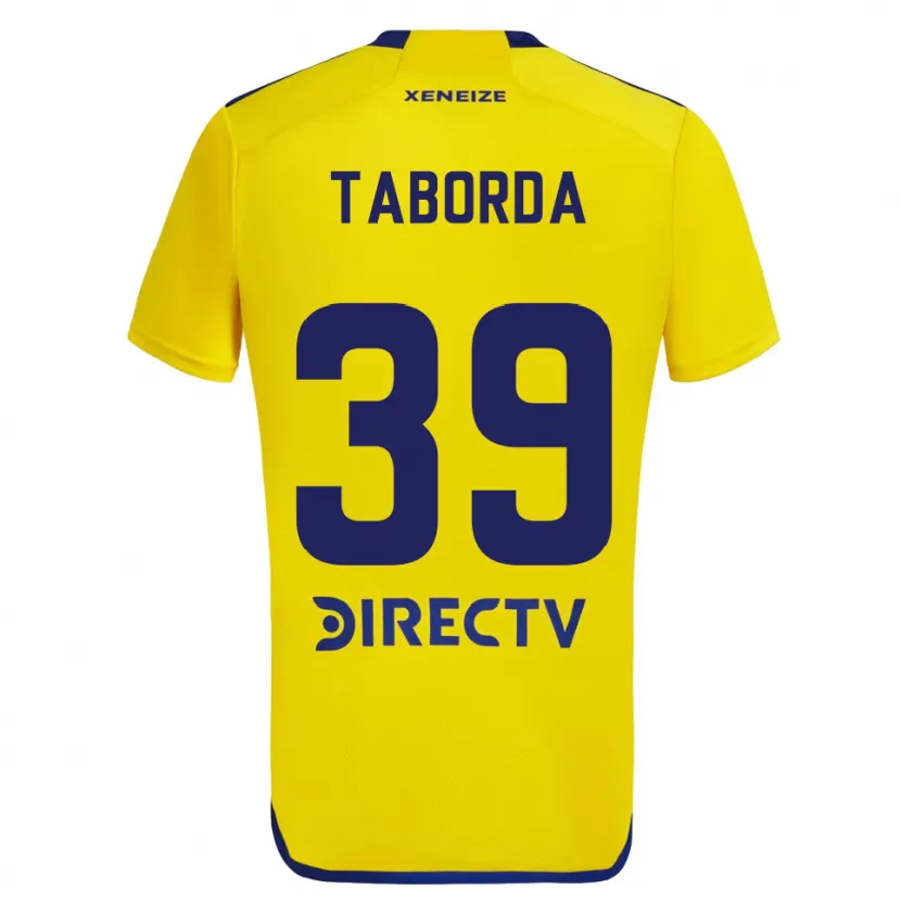 Danxen Enfant Maillot Vicente Taborda #39 Jaune Bleu Tenues Extérieur 2024/25 T-Shirt