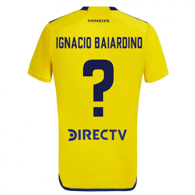 Danxen Enfant Maillot Juan Ignacio Baiardino #0 Jaune Bleu Tenues Extérieur 2024/25 T-Shirt