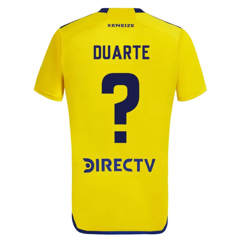 Danxen Enfant Maillot Kevin Duarte #0 Jaune Bleu Tenues Extérieur 2024/25 T-Shirt