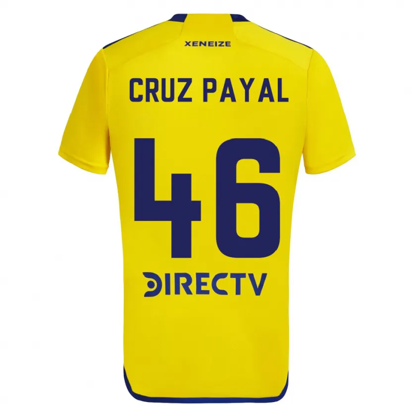 Danxen Enfant Maillot Juan Cruz Payal #46 Jaune Bleu Tenues Extérieur 2024/25 T-Shirt