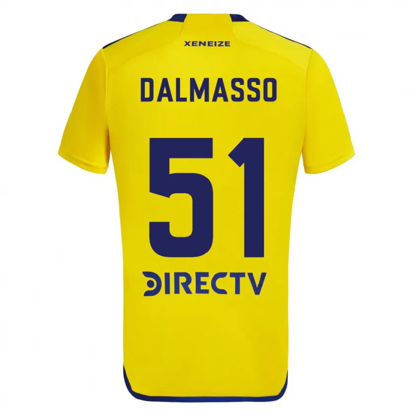 Danxen Enfant Maillot Santiago Dalmasso #51 Jaune Bleu Tenues Extérieur 2024/25 T-Shirt