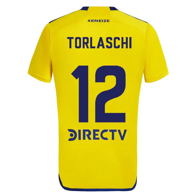 Danxen Enfant Maillot Lucas Torlaschi #12 Jaune Bleu Tenues Extérieur 2024/25 T-Shirt