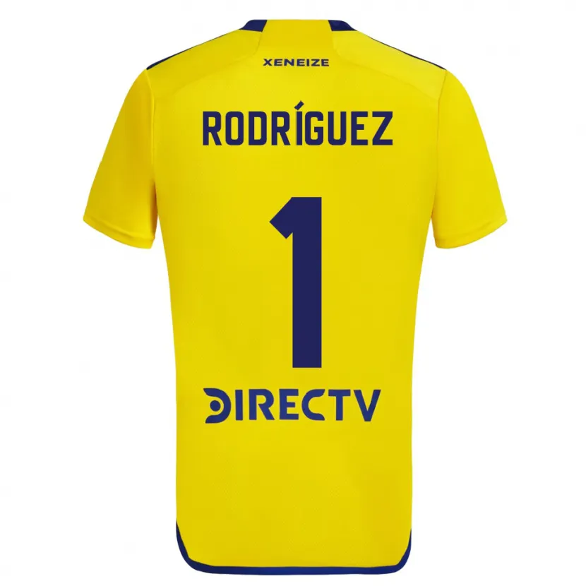 Danxen Enfant Maillot Fernando Rodríguez #1 Jaune Bleu Tenues Extérieur 2024/25 T-Shirt