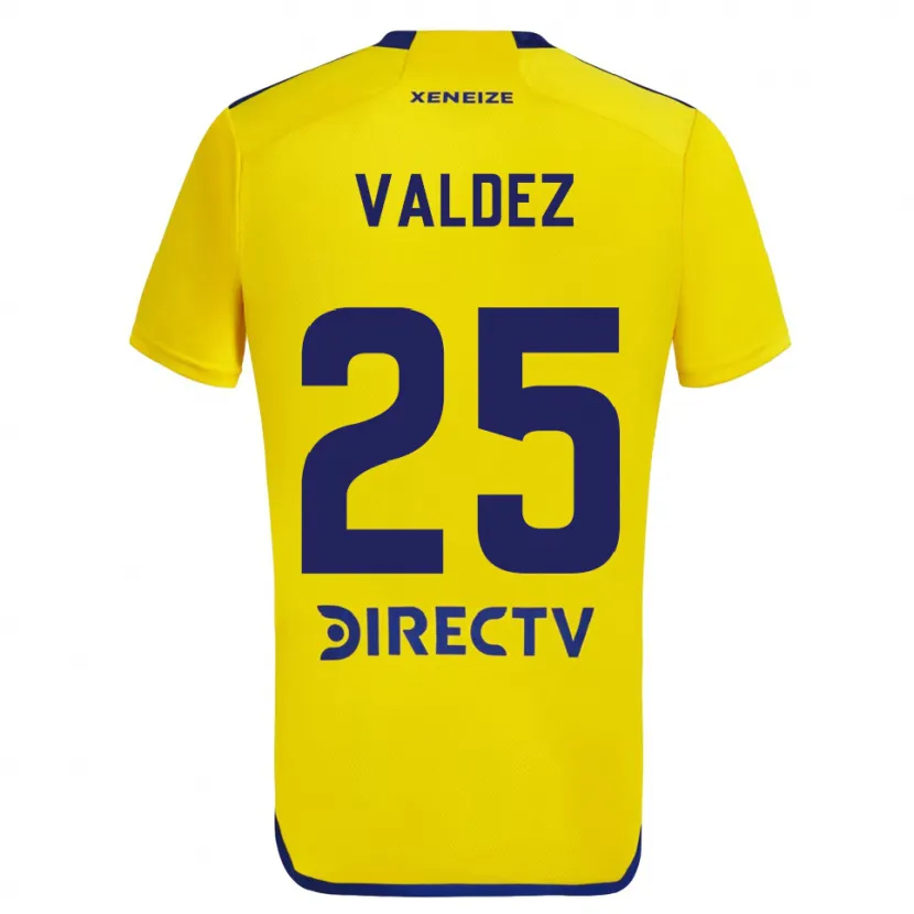 Danxen Enfant Maillot Bruno Valdez #25 Jaune Bleu Tenues Extérieur 2024/25 T-Shirt