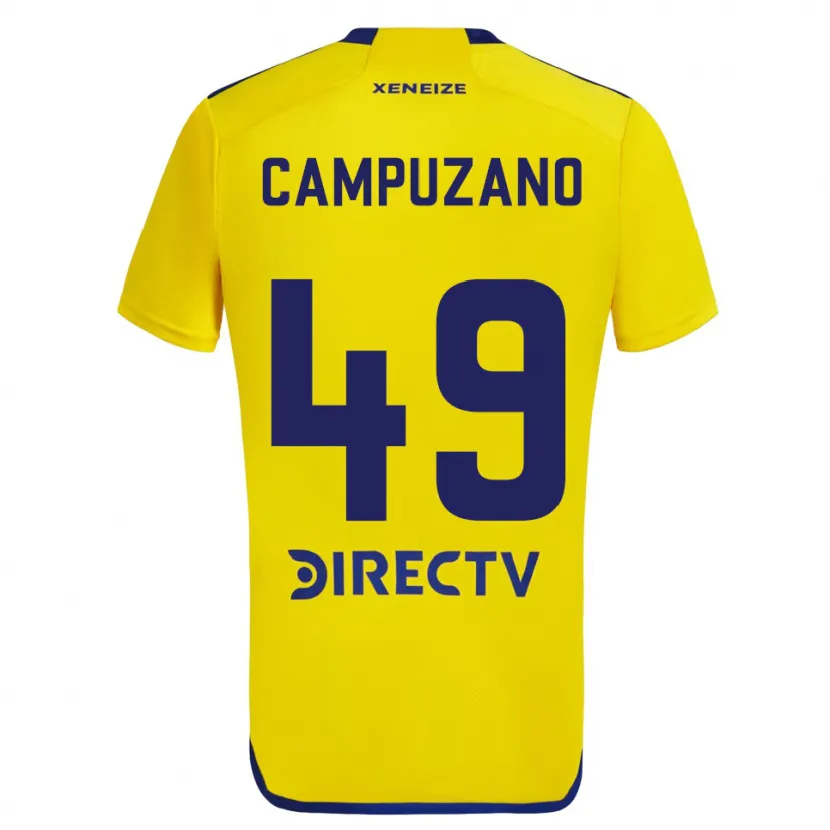 Danxen Enfant Maillot Jorman Campuzano #49 Jaune Bleu Tenues Extérieur 2024/25 T-Shirt