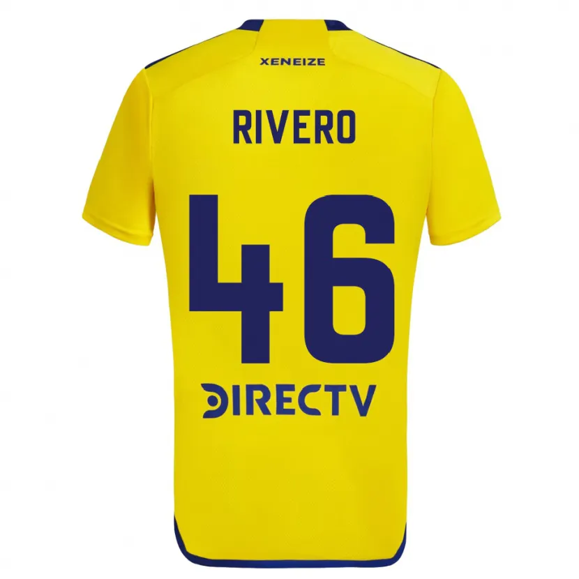 Danxen Enfant Maillot Simón Rivero #46 Jaune Bleu Tenues Extérieur 2024/25 T-Shirt