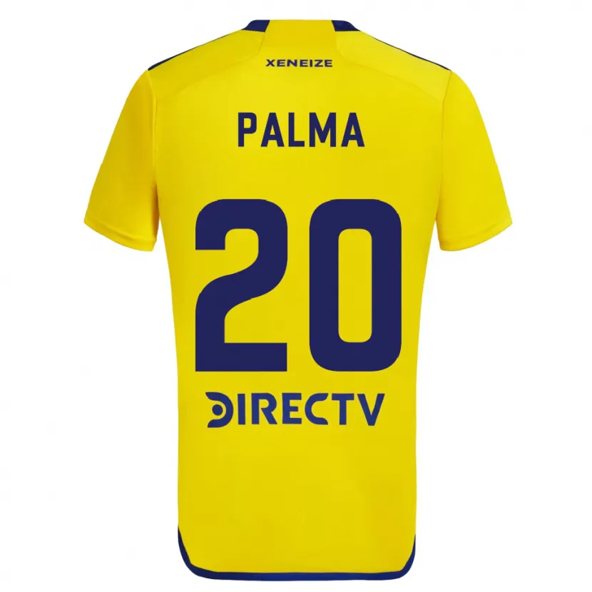 Danxen Enfant Maillot Lucas Palma #20 Jaune Bleu Tenues Extérieur 2024/25 T-Shirt