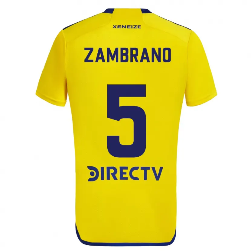 Danxen Enfant Maillot Carlos Zambrano #5 Jaune Bleu Tenues Extérieur 2024/25 T-Shirt