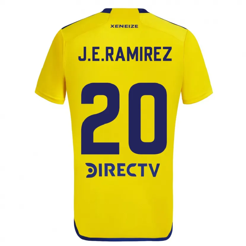 Danxen Enfant Maillot Juan Edgardo Ramirez #20 Jaune Bleu Tenues Extérieur 2024/25 T-Shirt