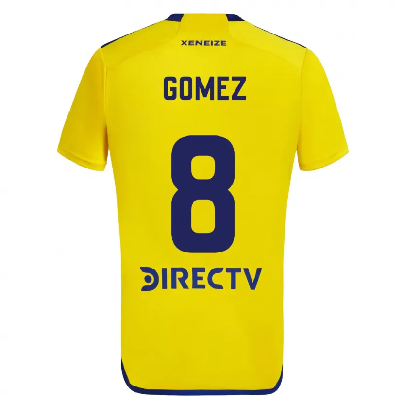 Danxen Enfant Maillot Camila Gomez Ares #8 Jaune Bleu Tenues Extérieur 2024/25 T-Shirt