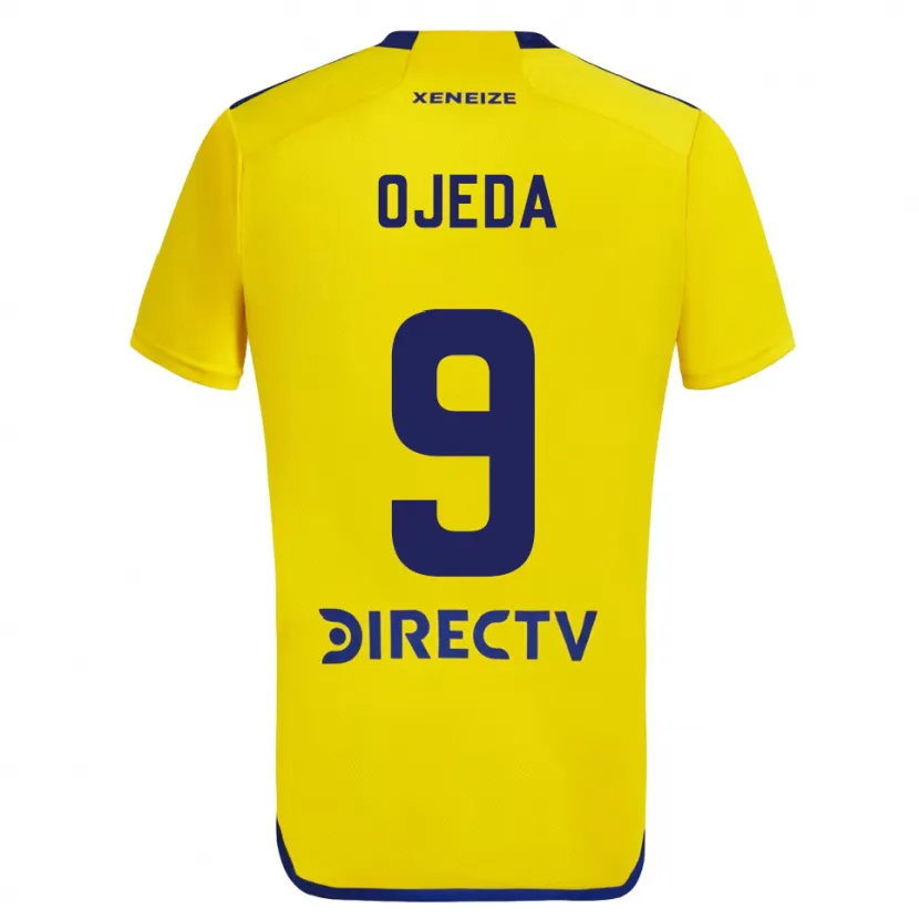 Danxen Enfant Maillot Andrea Ojeda #9 Jaune Bleu Tenues Extérieur 2024/25 T-Shirt