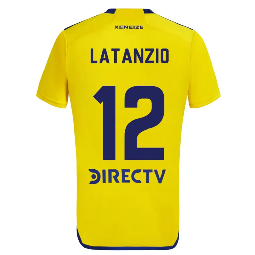 Danxen Enfant Maillot Florencia Latanzio #12 Jaune Bleu Tenues Extérieur 2024/25 T-Shirt