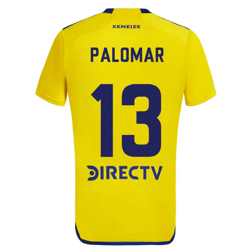 Danxen Enfant Maillot Estefania Palomar #13 Jaune Bleu Tenues Extérieur 2024/25 T-Shirt