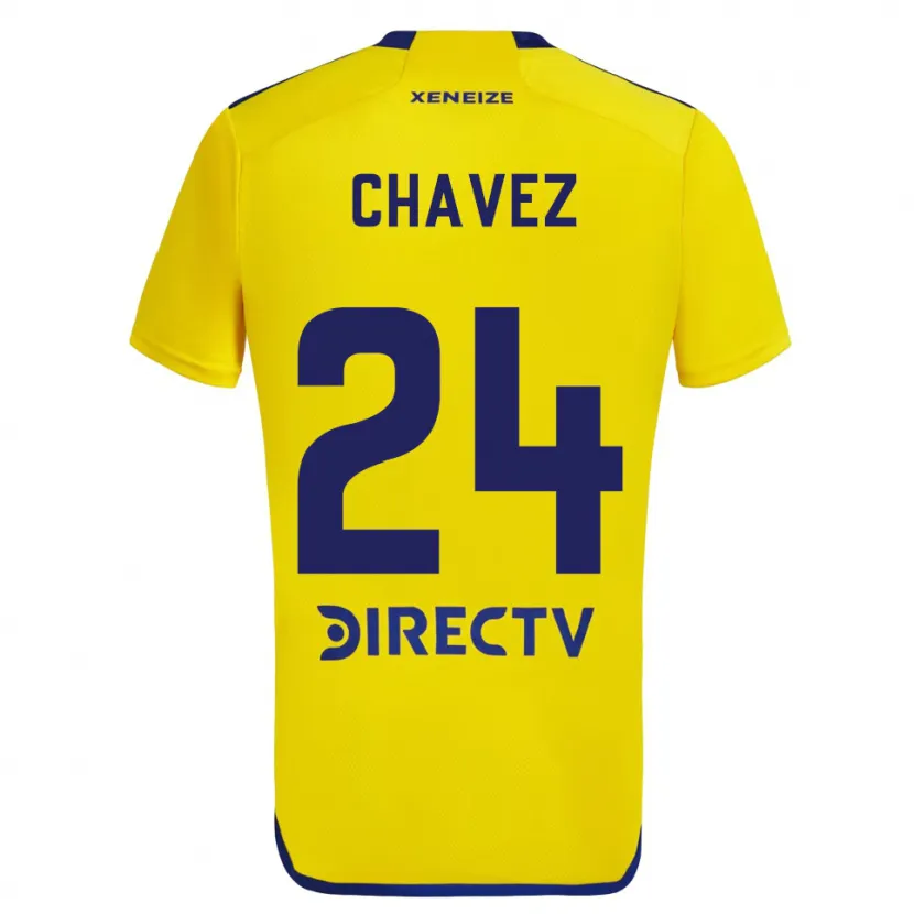 Danxen Enfant Maillot Gabriela Chavez #24 Jaune Bleu Tenues Extérieur 2024/25 T-Shirt