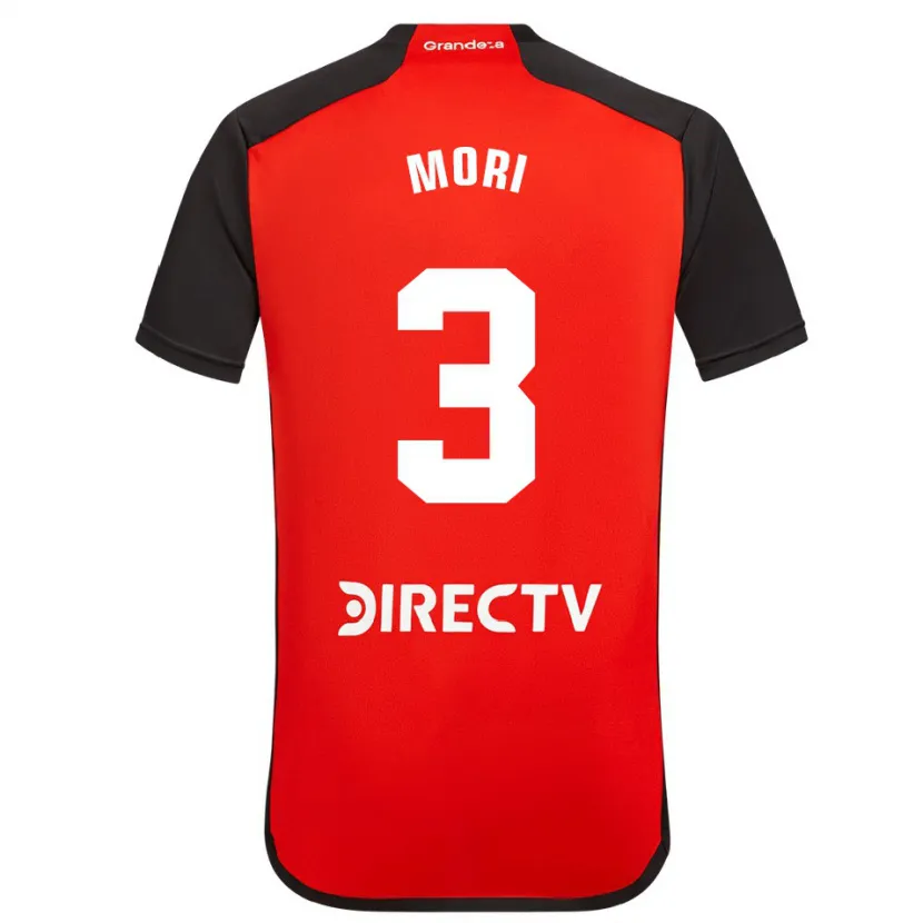 Danxen Enfant Maillot Ramiro Funes Mori #3 Rouge Noir Blanc Tenues Extérieur 2024/25 T-Shirt