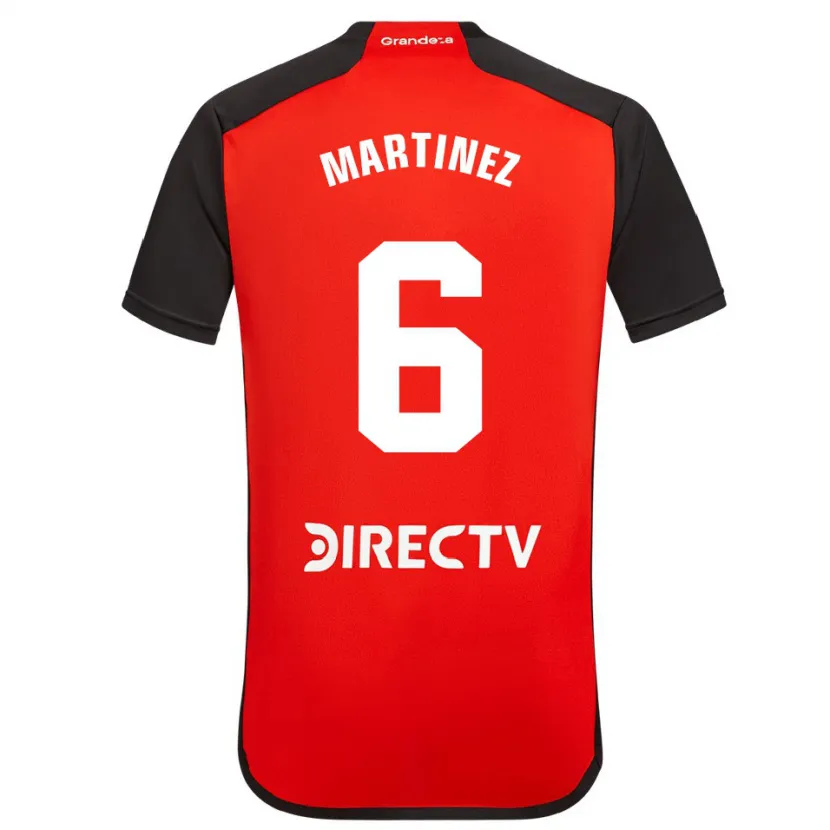 Danxen Enfant Maillot David Martínez #6 Rouge Noir Blanc Tenues Extérieur 2024/25 T-Shirt