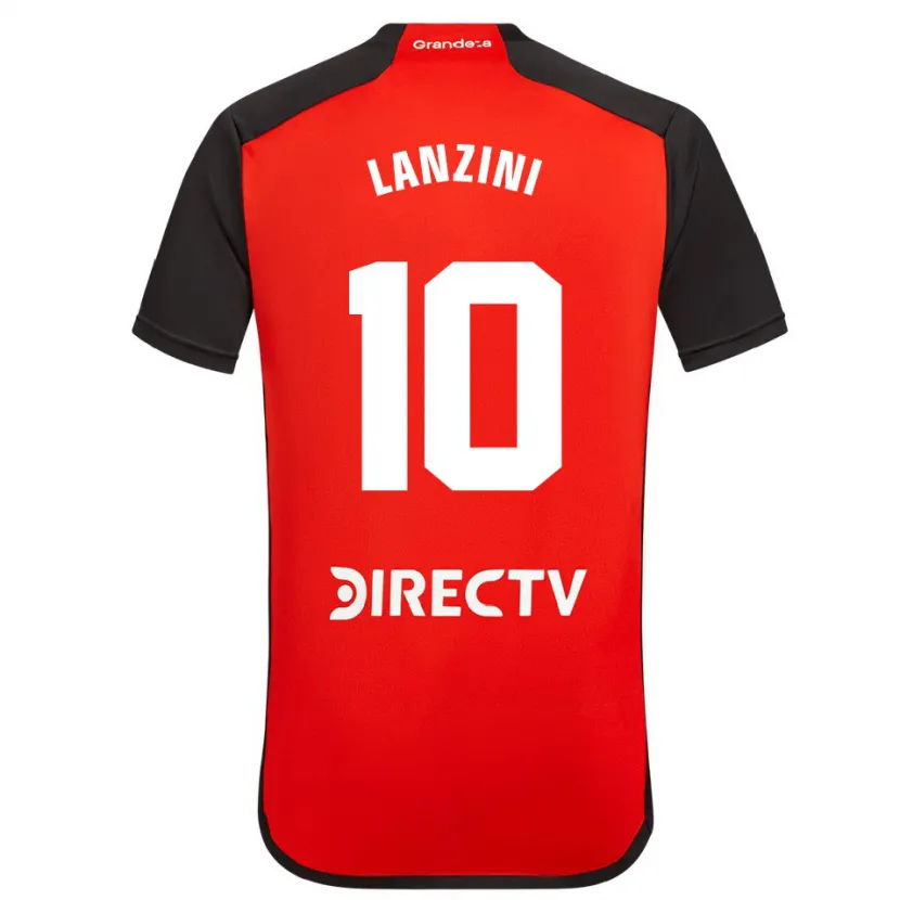 Danxen Enfant Maillot Manuel Lanzini #10 Rouge Noir Blanc Tenues Extérieur 2024/25 T-Shirt