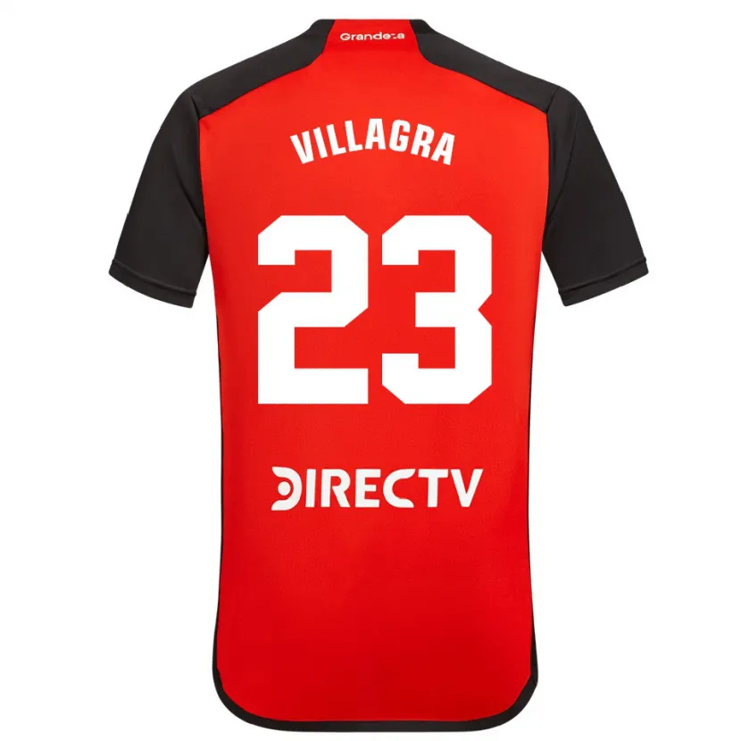 Danxen Enfant Maillot Rodrigo Villagra #23 Rouge Noir Blanc Tenues Extérieur 2024/25 T-Shirt