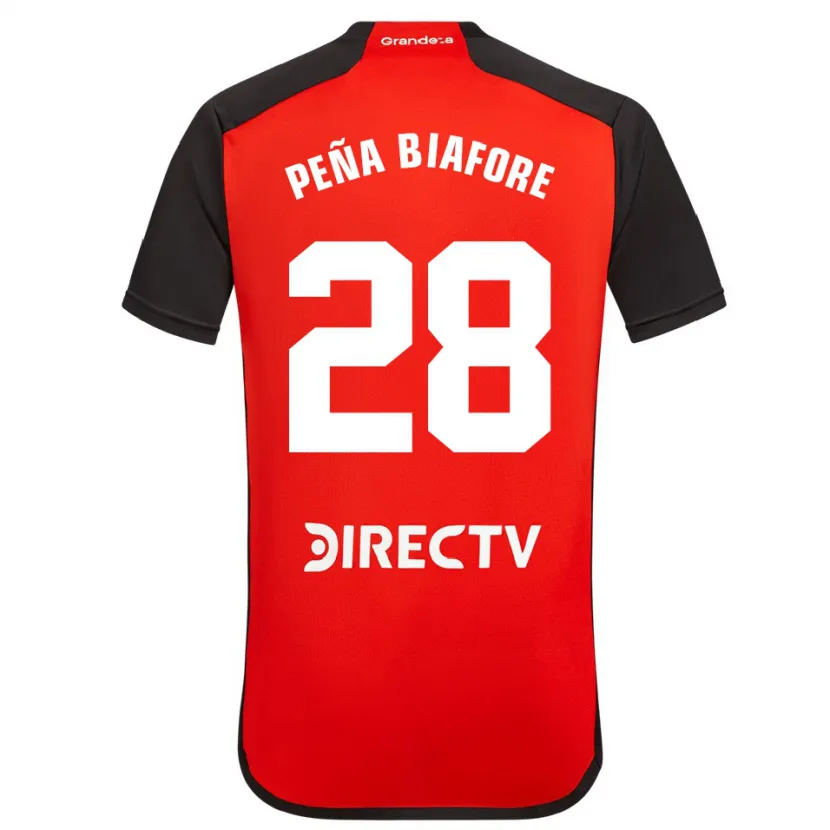 Danxen Enfant Maillot Felipe Peña Biafore #28 Rouge Noir Blanc Tenues Extérieur 2024/25 T-Shirt