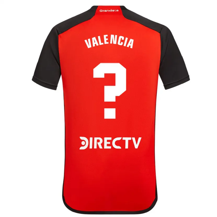 Danxen Enfant Maillot Oswaldo Valencia #0 Rouge Noir Blanc Tenues Extérieur 2024/25 T-Shirt