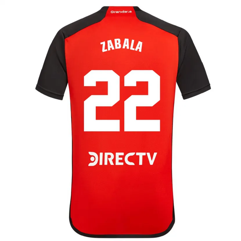 Danxen Enfant Maillot Daniel Zabala #22 Rouge Noir Blanc Tenues Extérieur 2024/25 T-Shirt