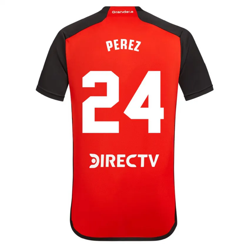 Danxen Enfant Maillot Enzo Pérez #24 Rouge Noir Blanc Tenues Extérieur 2024/25 T-Shirt