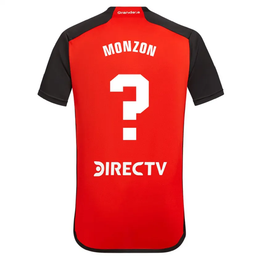 Danxen Enfant Maillot Lucas Monzón #0 Rouge Noir Blanc Tenues Extérieur 2024/25 T-Shirt