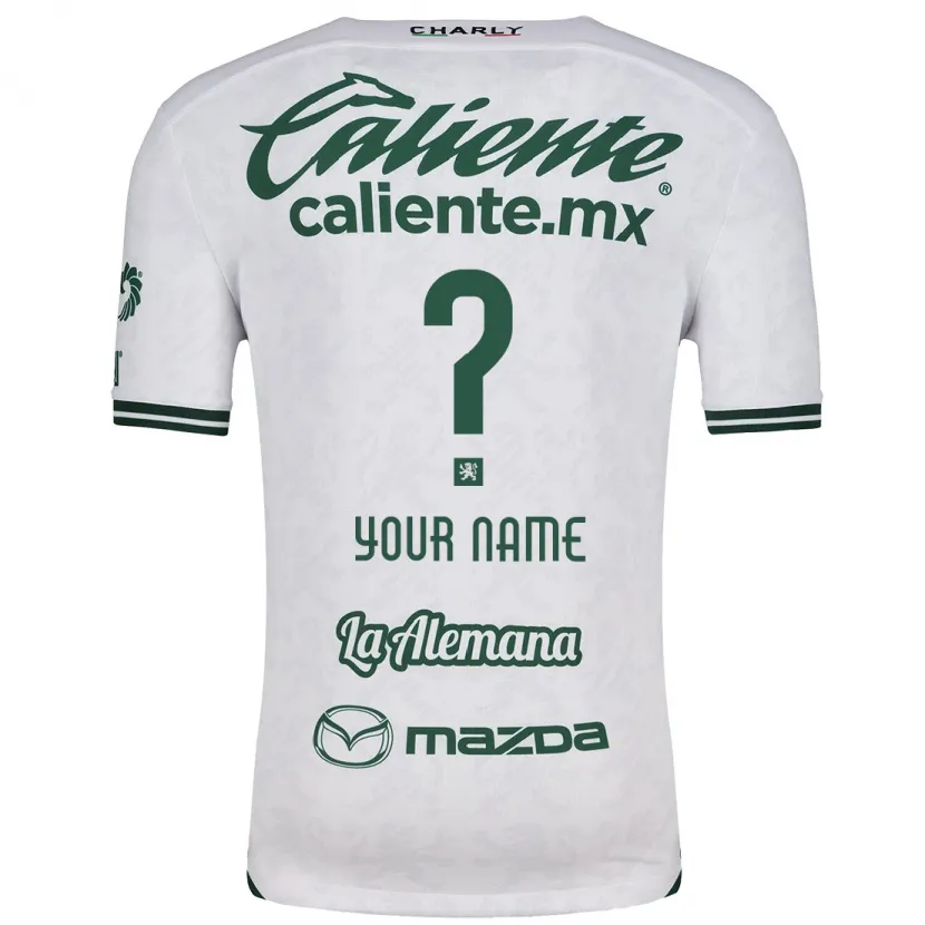 Danxen Enfant Maillot Votre Nom #0 Blanc Vert Tenues Extérieur 2024/25 T-Shirt