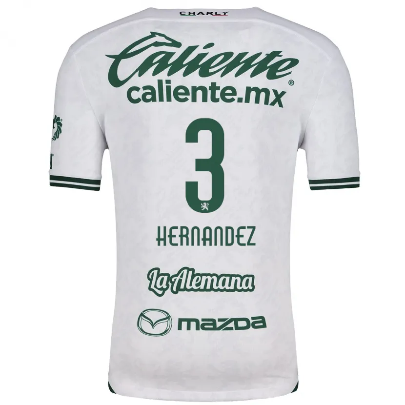 Danxen Enfant Maillot Pedro Hernández #3 Blanc Vert Tenues Extérieur 2024/25 T-Shirt