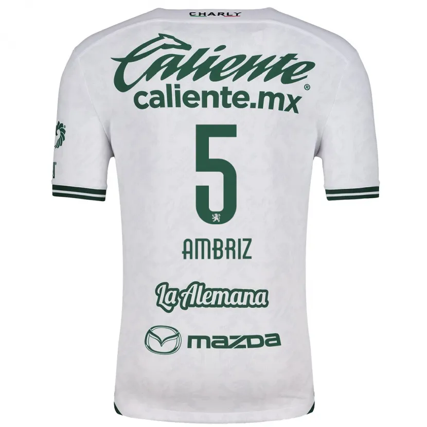 Danxen Enfant Maillot Fidel Ambríz #5 Blanc Vert Tenues Extérieur 2024/25 T-Shirt