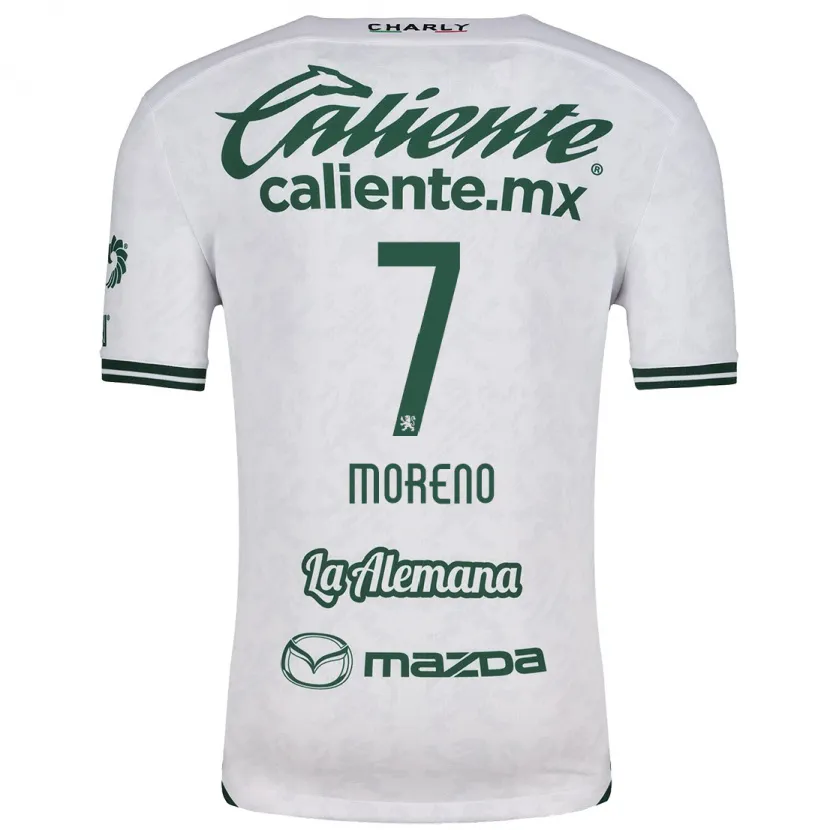 Danxen Enfant Maillot Iván Moreno #7 Blanc Vert Tenues Extérieur 2024/25 T-Shirt