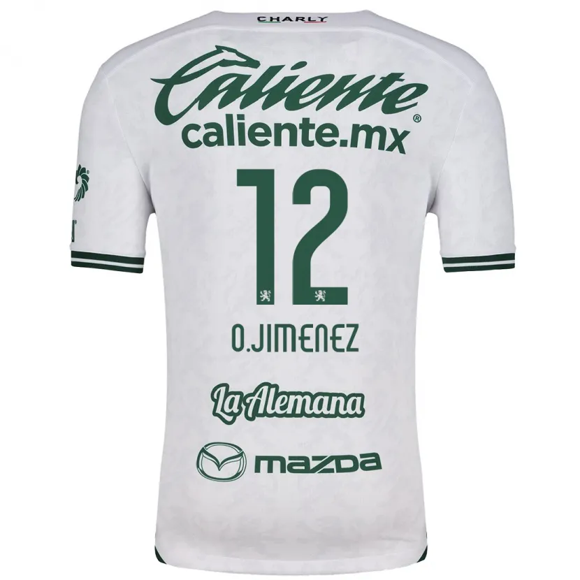 Danxen Enfant Maillot Óscar Jiménez #12 Blanc Vert Tenues Extérieur 2024/25 T-Shirt