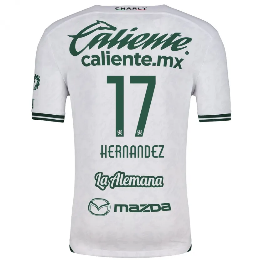 Danxen Enfant Maillot Daniel Hernández #17 Blanc Vert Tenues Extérieur 2024/25 T-Shirt