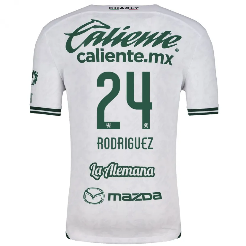 Danxen Enfant Maillot Osvaldo Rodríguez #24 Blanc Vert Tenues Extérieur 2024/25 T-Shirt