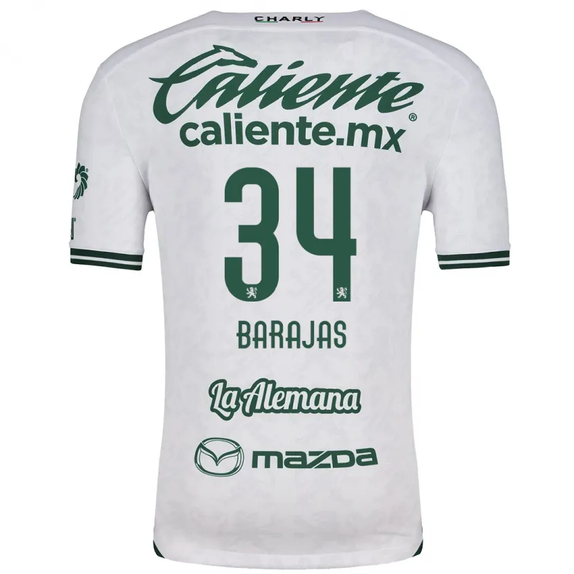 Danxen Enfant Maillot Víctor Barajas #34 Blanc Vert Tenues Extérieur 2024/25 T-Shirt