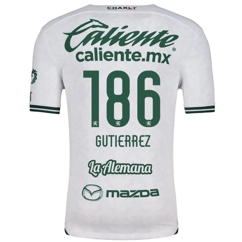 Danxen Enfant Maillot Alan Gutiérrez #186 Blanc Vert Tenues Extérieur 2024/25 T-Shirt