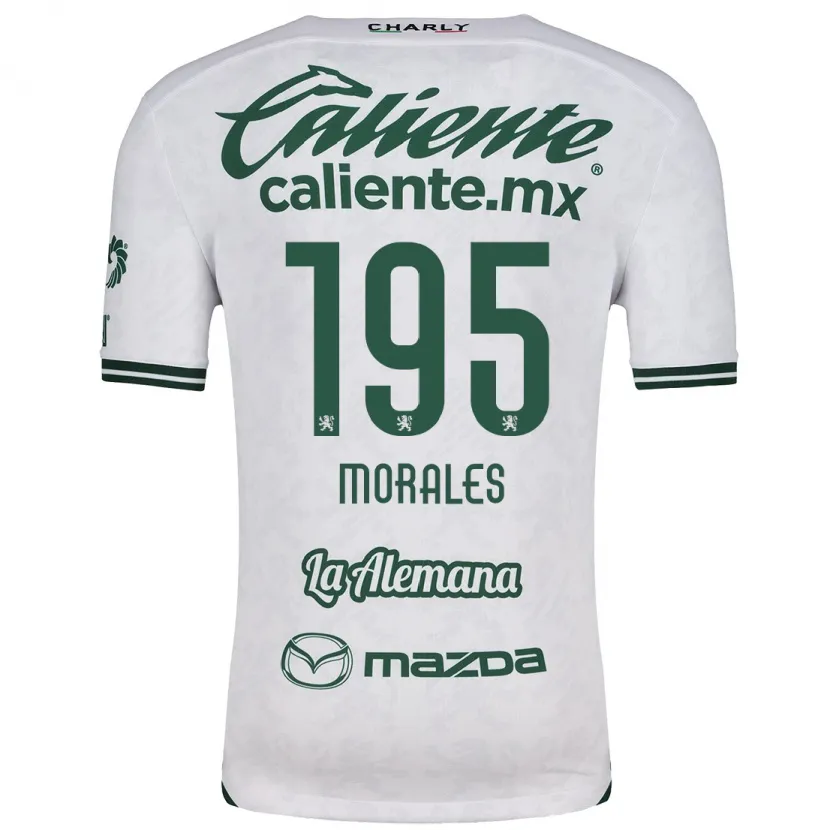 Danxen Enfant Maillot Daniel Morales #195 Blanc Vert Tenues Extérieur 2024/25 T-Shirt