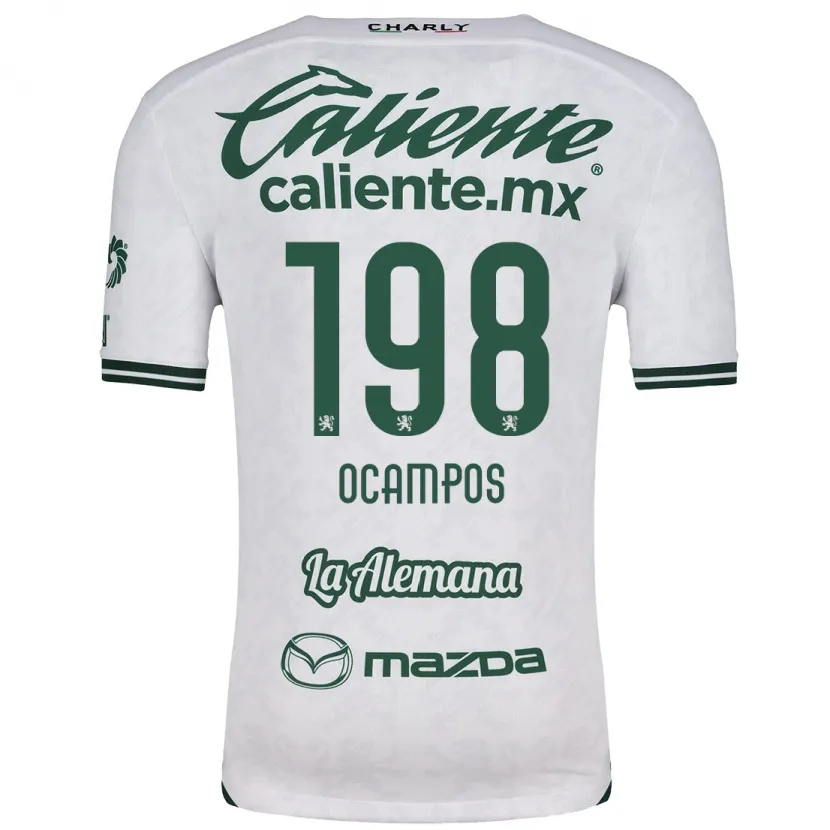 Danxen Enfant Maillot Omar Ocampos #198 Blanc Vert Tenues Extérieur 2024/25 T-Shirt