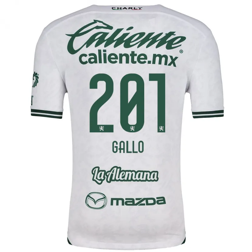 Danxen Enfant Maillot Andrés Gallo #201 Blanc Vert Tenues Extérieur 2024/25 T-Shirt