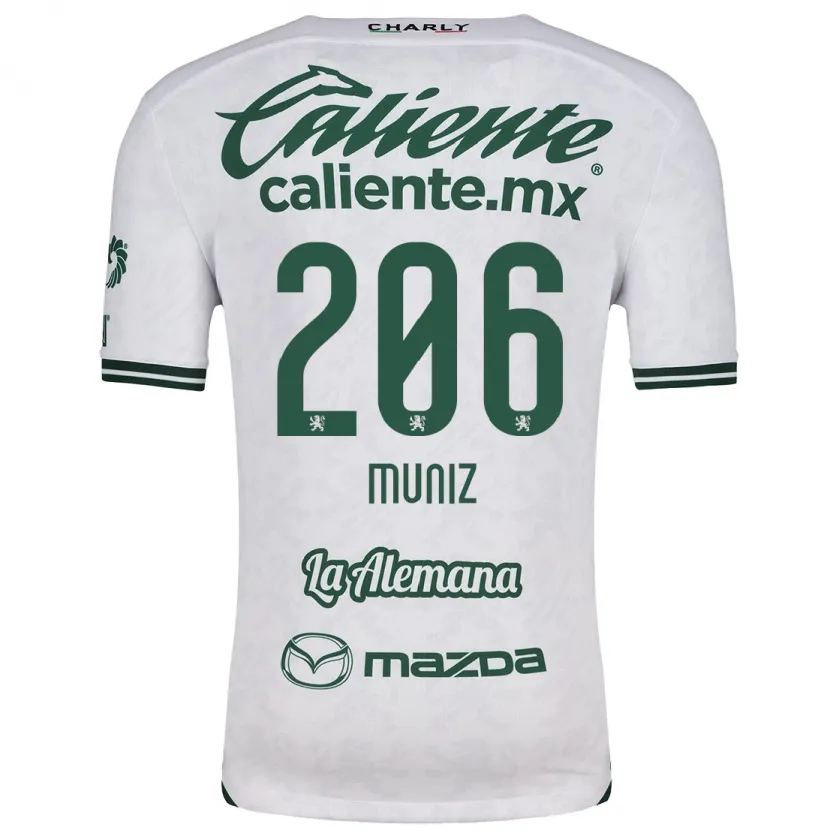 Danxen Enfant Maillot Isaác Muñíz #206 Blanc Vert Tenues Extérieur 2024/25 T-Shirt