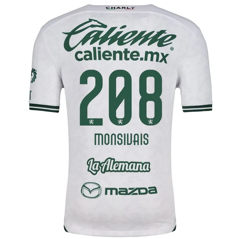 Danxen Enfant Maillot Daniel Monsivaís #208 Blanc Vert Tenues Extérieur 2024/25 T-Shirt