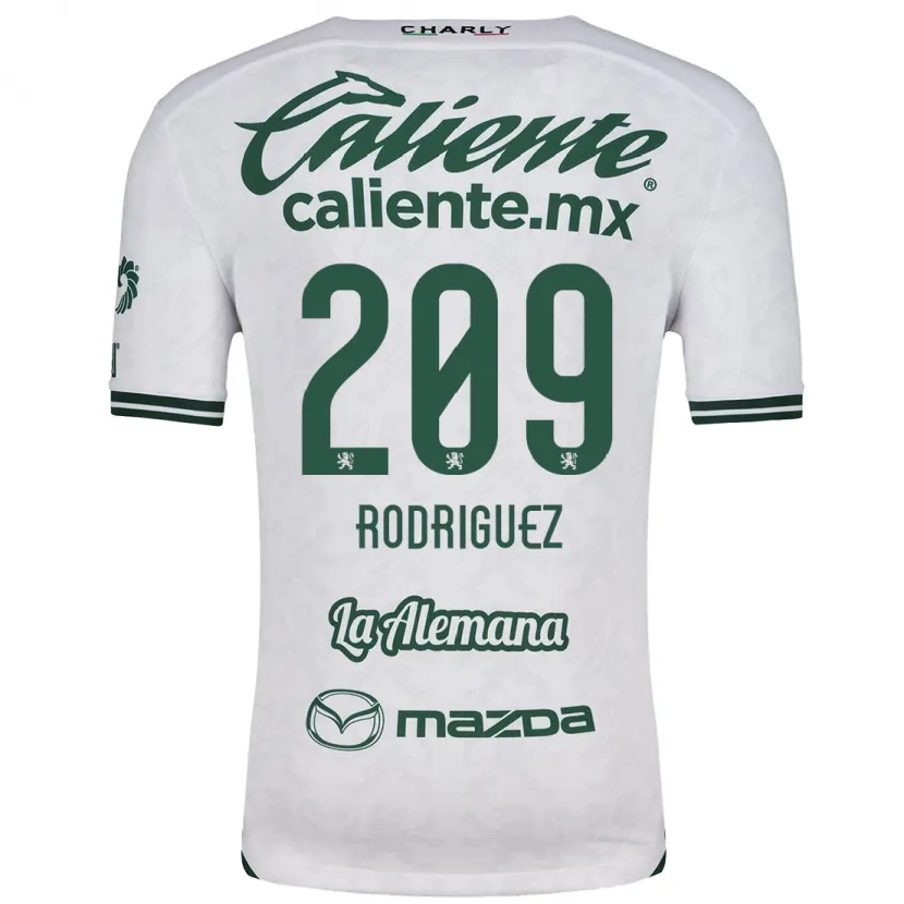 Danxen Enfant Maillot Víctor Rodríguez #209 Blanc Vert Tenues Extérieur 2024/25 T-Shirt